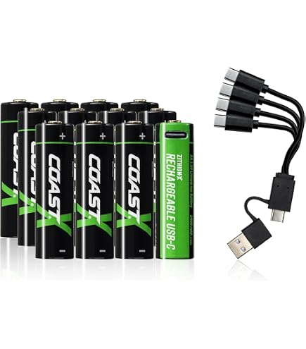 Coast AAA USB-C Rechargeable Batteries, ZITHION-X, Lithium Ion 1.5