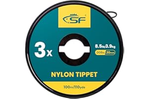 SF Clear Monofilament Nylon Tip Line Fly Fishing with Spool Holder Tips Leaders Trout Freshwater 30m 75m 100m 0x1x2x3x4x5x6x7x