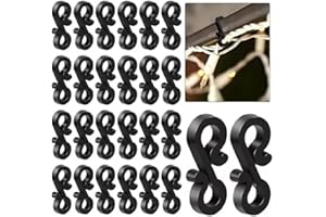 FABULOUZ 130 Black Gutter Hooks – Mini S-Shaped Clips for Christmas, Fairy & Icicle Lights – Weatherproof Fascia Hooks for Roof, Gutters & Outdoor Holiday Decorations – Easy Install & Reusable Light Hangers
