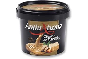 ANTIUXIXONA Crema de Turrón de Jijona para Untar y cocinar - 350 gramos - Marca Antiu Xixona - Directa para consumir - Muy utilizada para elaborar postres y salsas de turrón de Jijona