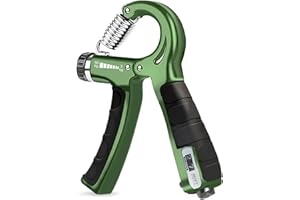 Boldfit Adjustable Hand Grip Strengthener, Hand Gripper With Counter for Men & Women for Gym Workout Hand Exercise Equipment for Forearm Exercise, Finger Exercise Power Gripper - Army Green - 60kg
