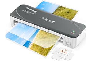 Bonsaii A4 Laminator Machine with Never Jam Technology, Dual Heat Settings, High-Speed Laminating, Max 230mm Width (A4 Size) - Ideal for Home, Office, and School Use, White (L418-C)