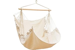 AMANKA XL Fotel wiszący 155x125 cm – Fotel hamakowy dla 1 osoby – Do ogrodu i domu – Bez stojaka – Wygodny fotel wiszący na balkon lub taras
