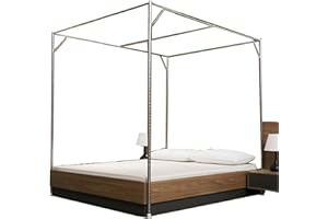 DALOVY Himmelbett Moskitonetzhalter Vier Eckbett,Edelstahl Baldachin Moskitonetz Baldachin Rahmen, Bettüberdachung, Gestell für Twin/Full/Queen/California King/King Size/California King,33mm,1.2×2m bed