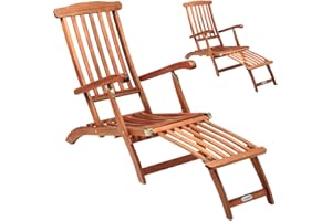 CASARIA® Tumbona Plegable Madera 2uds 160kg Carga Certificado FSC® Resistente Intemperie Reposapiés Extraíble Respaldo Reclinable