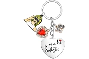 QianSiLi Keyring Swiftie Merch Eras Tour I'm A Swftie Keychain Accessories T.S. Merchandise 1989 RED TS Key Ring Swftie Gifts for Taylr Swift Fans Teen Girls Daughter Women Christmas Birthday(TS)