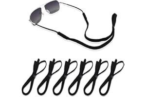 Anrbb 6 Pezzi Cordino Regolabile per Occhiali, Fascia per Occhiali Sportivi, Cinturino per Occhiali da Sole, Banda Elastica Antiscivolo per Uomini, Donne e Bambini (Nero)