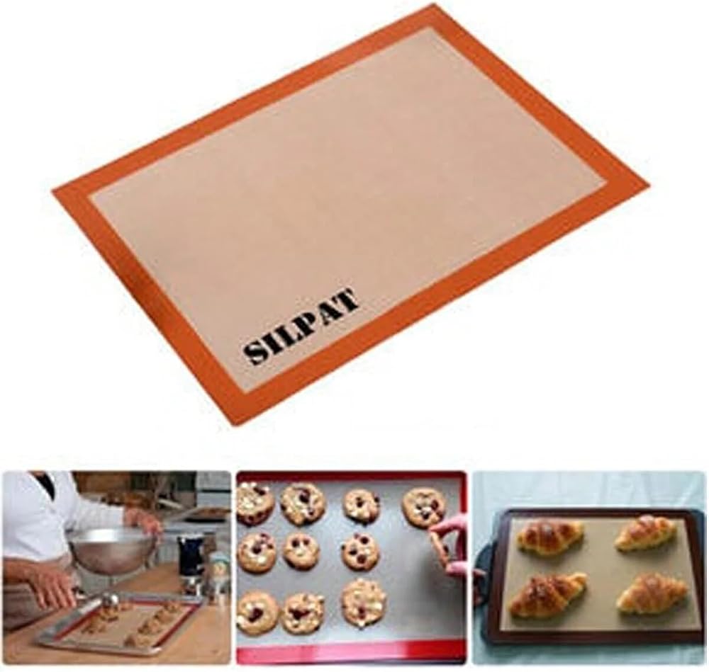 A1 Fırınlanabilir Kendinden Yağlı Silikon Pişirme Matı, Profesyonel Silpat Yanmaz Yapışmaz Yıkanabilir Silikon Pişirme Matı 30cmx40cm
