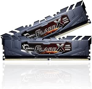 G.SKILL F4-3200C14D-16GFX 16 GB (8 GB x 2) Flare X Series DDR4 3200 MHz PC4-25600 CL14 Dual Channel Memory Kit - Black