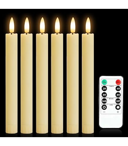 CVHOMEDECO. Candele senza fiamma glitterate tremolanti a batteria LED