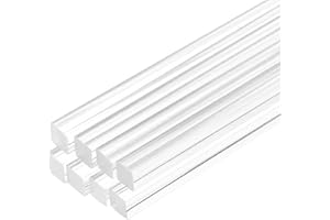 sourcing map 8pcs Acrylic Square Rods 1/2" x 12" Clear Acrylic Dowel Rods Sticks Acrylic Plastic Sticks Strip for DIY Crafts Lighting Gardening Decorations - 12mm x 300mm