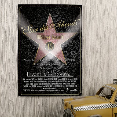 private signs Blechschild zum Geburtstag – Walk Of Fame – Wunschname, Alter + Text – A4 - 2