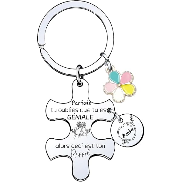 Porte-clés « Meilleure Amie » En Acier Inoxydable – Cadeau Mignon Pour Anniversaire, Noël, Amitié - 8