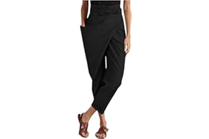 Blingko Femme Hippie Pantalon Yoga Sarouel Hippie Sarouel Combinaison Pantalon Jumpsuit Taille Haute Large Boheme Fleuri Imprimé Leger Thai Yoga Pants Pyjama Ete Plage Pantalon Aladin Jogging