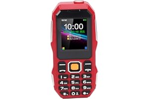 ANNADUE Senior Cell Phone 5800mAh Mini Three Proof Telefon Komórkowy z Dużym Rogiem dla Osób Starszych (Czerwony)