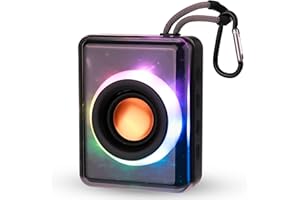 Geegear Kabelloser Bluetooth Lautsprecher, Bluetooth Outdoor Lautsprecher mit RGB Licht Musikbox Bluetooth Tragbarer Druckvollem Bass TWS Portable Speaker V5.3 Mikro-SD für Läuft Party Reisen