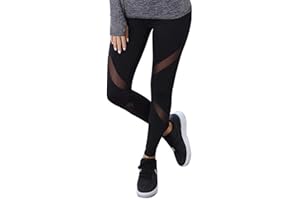 GoVIA Legging pour Femme Pantalon de Course à Pied Pantalon de Sport Respirant Pantalon de Yoga Fitness Taille Haute Long Rayures 4106