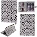 Produktbild Ooboom® iPad 2017 9.7" Hülle PU Leder Tasche Schutzhülle Cover Case Wallet Brieftasche Standfunktion mit Kartenfächer Magnetverschluss für Apple iPad 2017 9.7" - Totem Blume Schwarz
