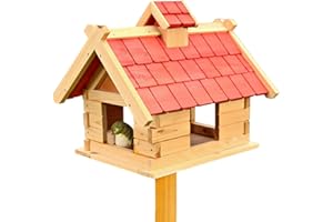 ‎MELKO Melko Bird House Bird Villa Bird Feeder Silo, 44 x 34 x 37 cm, Made of Wood,