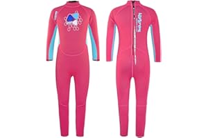 LayaTone Kids Wetsuit for Boys Girls 3/2mm Neoprene Thermal Swimsuit Long Sleeve One Piece Wetsuit for Swimming Surfing Diving Snorkeling Kayaking