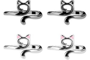 YUXIANLB 4pcs Knitting Crochet Loop Ring for Fingers Metal Open Yarn Guide Crochets Rings Adjustable Knitting Rings Crochet Supplies DIY Crafts Braided Faster Accessories for Mother Grandma Gifts