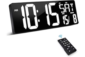 XREXS 16.5 Inch Digital Wall Clock Large Display, Auto-Dimming, Large Timer Clock, Large Digital Wall Clock for Home, Gym, Office and Classroom