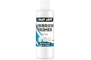 HOMY ARTY Apprêt pour Aérographe - Apprêt Acrylique Blanc pour Aérographe, 250 ml Séchage Rapide Fini Mat, Peinture d'Apprêt avec Excellente Adhérence sur Modèles Plastiques, Métal et Toile