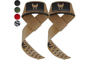THOR ATHLETICS Sangle de Tirage Musculation, Sangles de Levage pour Entraînement de Force & Powerlifting - Lifting Straps - Pour Hommes et Femmes avec E-Book - Boucles de Poignet pour Salle de Sport
