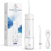 YUES Taşınabilir Ağız Duşu, 180 ml Su Hazneli Şarjlı Diş Temizleme Cihazı, IPX7 Su Ge&ccedil;irmez Oral Irrigator, 3 Modlu, 30-120 P