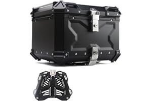 WNANCH Universal Baúl De Moto Scooter Maleta Topcase Aluminio 28L 36L 45L 55L 65L 80L 100L Caja De Moto Cajón Para Moto, Baul Moto 2 Cascos ( Size : C-55L )