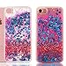 Produktbild iPhone 7 Flüssig Hülle,iPhone 7 Glitzer Hülle,Soft TPU Case Hülle für iPhone 7,Niedliche Klar Flexible Cool 3D Kreative Liquid Bling Glitzer Sparkle Shiny Cut Transparent Durchsichtiges Flüssige Liebe Herz Design Muster Quicksand Treibsand Weich Kristal Plastik Tasche Handyhülle Case Cover für iPhone 7 4.7 Zoll,Blau