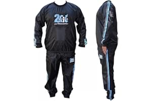 2Fit Your Fitness Partner Heavy Duty Workout Sauna Sweat Track Suit Top and Bottom Non Rip Weight Loss Slimming Boxing MMA Training Gym Weightlifting Running Jogging Exercise Fat Tracksuit