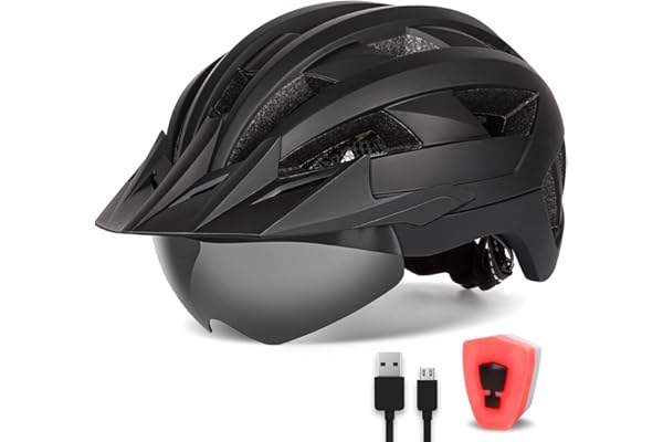 FUNWICT Casque de vélo pour VTT Adulte avec visière et Lunettes Amovibles Taille 57-62 cm