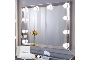 Chende Hollywood Style LED Vanity Mirror Lights Kit with Dimmable Light Bulbs, Lighting Fixture Strip for Makeup Vanity Table Set in Dressing Room