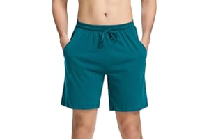 Irdcomps Bas de Pyjama Homme Coton Pantalon Shorts Bermuda Court Doux Short Jogging Sport Décontracté Vêtements de Nuit Élastique Ajustable et Poches Short de Pyjama d'été