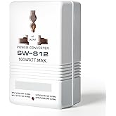 Jadeshay Spannungswandler 110V auf 230V 100W Dual Kanal Transformator 110V/120V bis 220V/240V Conversion Reiseadapter Weltwei