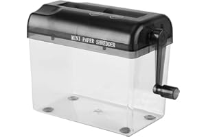 Deror Tragbarer Aktenvernichter mit Querschnitt, A6 Tragbarer manueller Mini-Aktenvernichter für das Büro zu Hause 16 × 9 × 14,5 cm(grau)