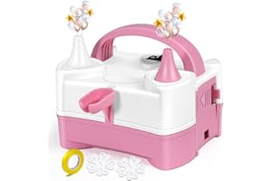 HELESIN Electric Balloon Pump, Professional Balloon Inflator 600W 2 Inflation Modes, Accessories Included, Balloon Machine for Birthday, Weddings and Party Decoration (Pink)