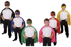 I LOVE FANCY DRESS LTD Juego de capas y máscaras de superhéroes para adultos, accesorios de disfraz de superhéroe o villano para hombre y mujer.