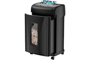 Woolsche Aktenvernichter, Aktenvernichter, 22-Blatt-Aktenvernichter mit hoher Sicherheitsstufe P-4, Cross Cut, Kreditkarte/CD, Aktenvernichter für das Büro