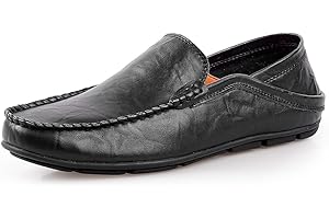 rismart Hombre Conducción Ponerse Comodidad Cuero Mocasines Zapatos