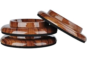 KingPoint Grand Piano Caster Cups ABS Set of 3 Rosewood Color Furniture Leg Pads Protection
