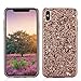 Produktbild DasKAn Strass Glitzer Silikon Hülle für iPhone XR, Glänzend Überzug Metallrahmen Gummi Rückseite Handyhülle Ultra Dünn Weich Stoßstange Kratzfest Stoßfest Flexibel TPU Schutzhülle,Rose Gold