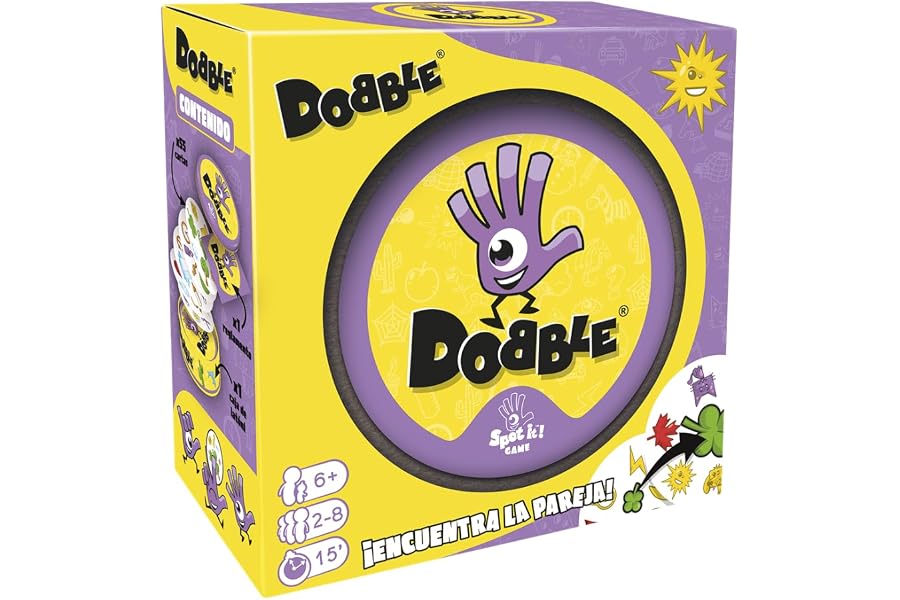 Asmodee Dobble Clasico, Juego de Cartas de Observación y Velocidad para Niños y Adultos, Juego de Mesa, 15 Minutos de Juego, 