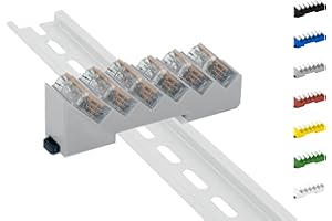 PRINT WORTH 3D Din Rail Hutschienenhalter für 6x Wago Klemmen/lever clamps 221-412/413 (Wagoklemmen nicht im Lieferumfang!) (Grau)
