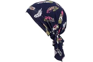 YONKOUNY Turbante Quimioterapia Sombrero Cancer Impresión Algodón Gorro Quimio Bandana Unisex Para Pérdida De Cabello, Oncológicos