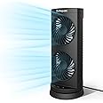 Dr. Prepare Desk Oscillating Tower Fan With DC Motor for Home Bedroom, 3-Speed Options, Dual Air Circulation, 110° Oscillation, 3 Timers, Personal Quiet Table for Home Office Desktop