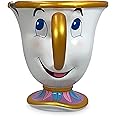 Disney Store Official Chip Mug, Beauty and The Beast, 444ml, Fully Sculpted Stoneware Drinking Cup with Golden Accents and Gloss Finish