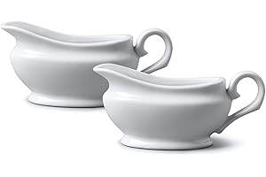 WM Bartleet & Sons 1750 TSET31 Set of 2 Traditional Porcelain Gravy and Sauce Boats 90ml, White