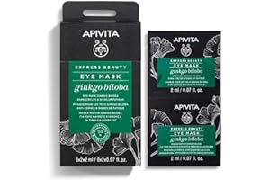 Apivita Express Beauty - Maschera per occhi Ginkgo Biloba, occhiaie e segni di affaticamento, 2 x 2 ml, maschera rinfrescante per occhi gonfi con gingko biloba, combatte le borse sotto gli occhi,
